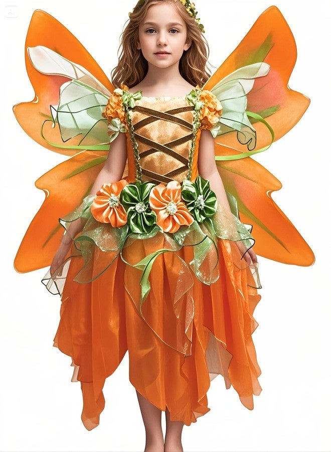 Petitebella Fairy Costume Dress 1-10y (Orange, 8-10 Years) - Image 2
